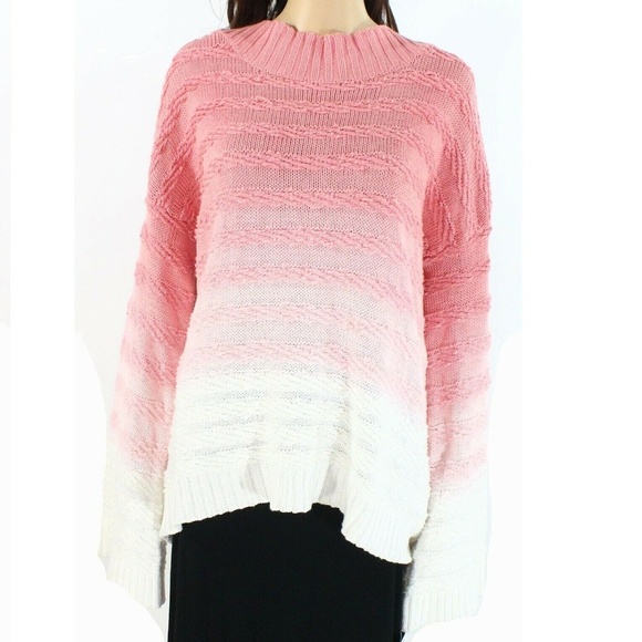 INC M White Pink Cotton Sweater BL84 - Picture 3 of 4